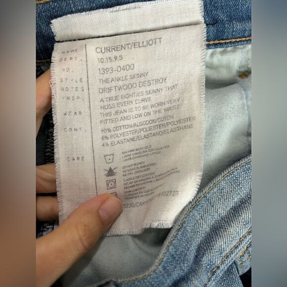 Current/Elliott The Ankle Skinny Driftwood Destroy Jeans - Picture 9 of 9
